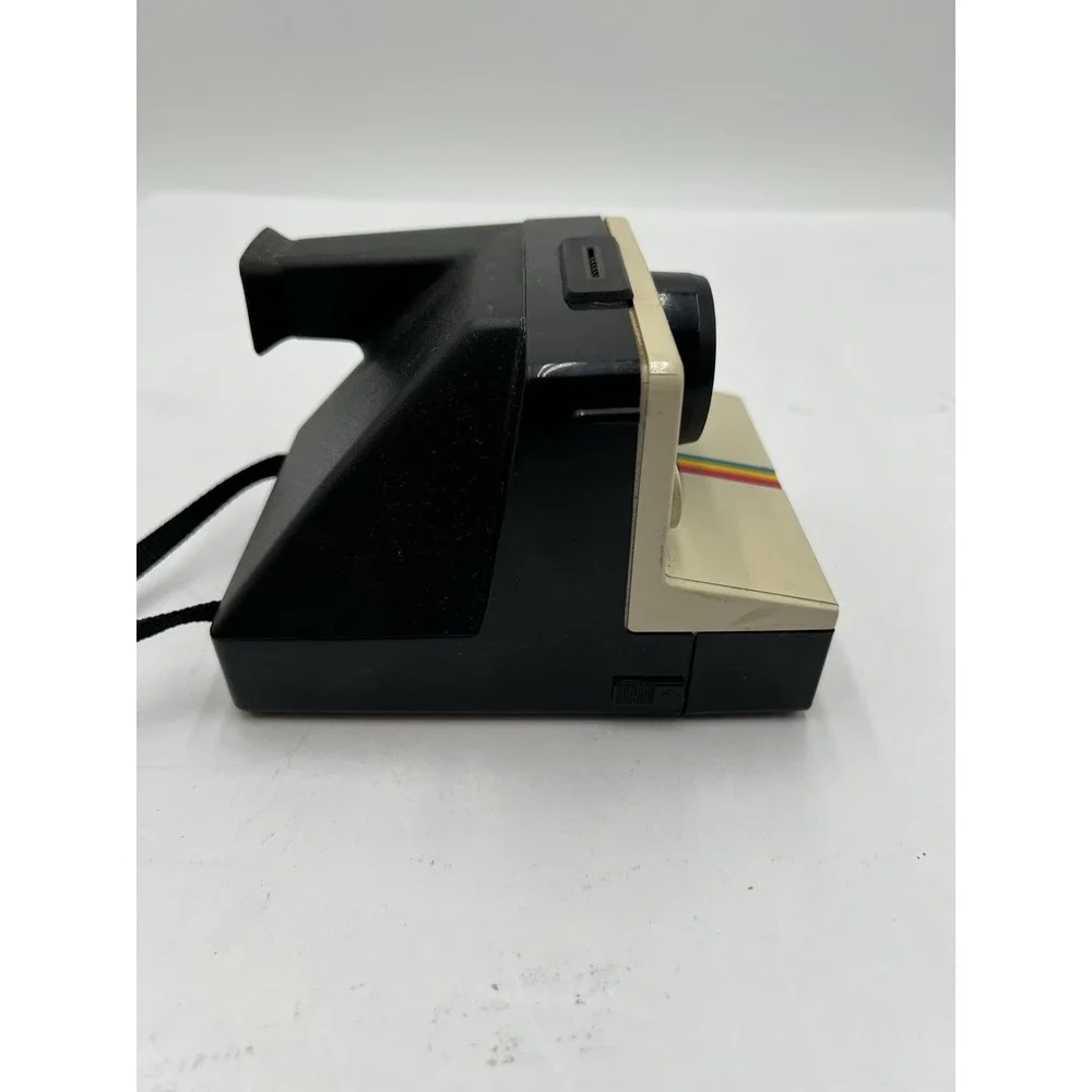 Vintage Polaroid OneStep SX-70 Land Camera Rainbow Stripe White Untested